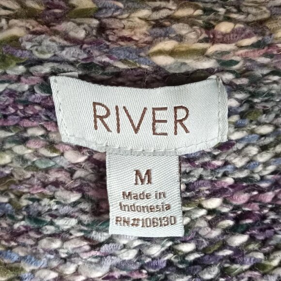 River Green & Purple Knit LS Cardigan Sweater - Picture 4 of 5